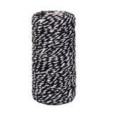 Maxbell 100M Wrap Gift Cotton Rope Ribbon Twine Rope Cord String Black, White