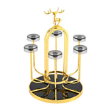 Maxbell Coffee Mug Holder Sport Bottle Storage Drying Rack Stand Gold with Elk