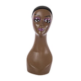 Maxbell Bald Manikin Head Wig Display Stand for Beauty Accessories Necklaces Jewelry Violet Lip