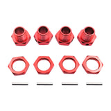 Maxbell 4 Pieces RC Hex Hubs RC Crawler 17mm Spare Parts Accessory Wheel Hex Adapter Red