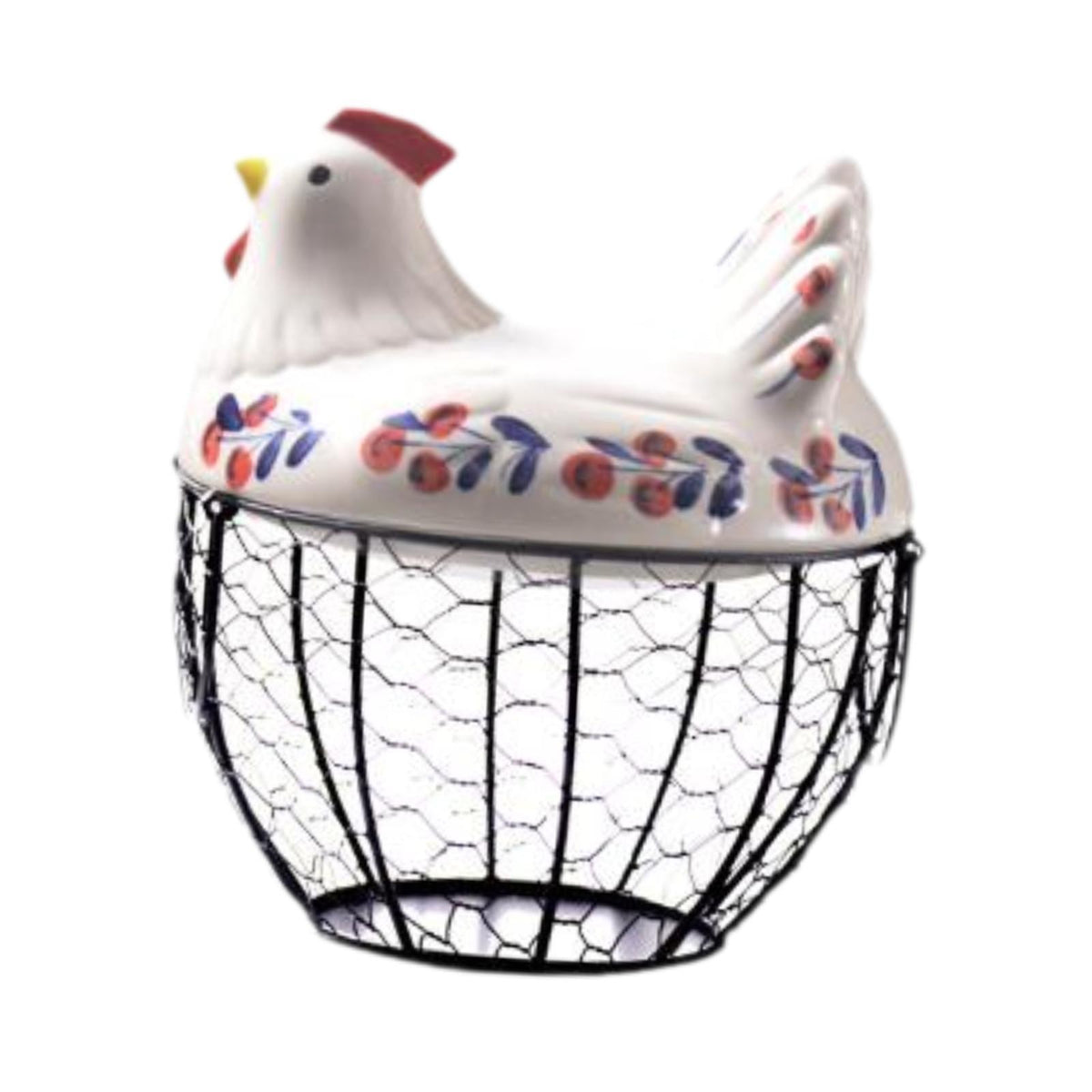 Maxbell Black Metal Wire Egg Basket Egg Holder for Countertop Dining Table Farmhouse