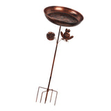 Maxbell Iron Bird Bath for Outdoor Rustic Garden Supplies for Outside Backyard Patio