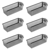 Maxbell 6Pcs Storage Baskets Large Capacity Storage Box for Clothes Cosmetics Closet Grey