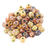 Maxbell 100pcs 17mm Mixed Round Wooden Beads for Jewelry Making Loose Spacer Charms - Aladdin Shoppers