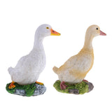 Maxbell 2pcs Garden Gift Farm Resin Animal Ornament Pond Water Standing Duck S