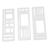 Maxbell 3 Pieces Journal Stencils Planner Stamps Notebook Lines Handmade Lightweight Style C