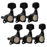 Maxbell 6x Electric Guitar String Tuning Pegs 1:18 for Folk Classic Guitar Accessory Black Left