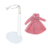 Maxbell Adjustable Doll Stand Display Holder And Pink Plush Coat For Barbie Dolls
