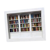 Maxbell Mini Bookshelf Ornament Decorative Home Decoration Miniature Bookshelf Decor white