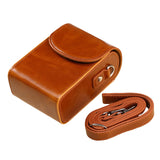 Maxbell Camera Case Stylish PU Leather Waterproof Small Lightweight Camera Sling Bag Brown