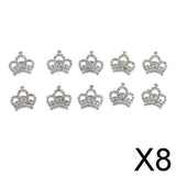 Maxbell 8x10pcs Crystal Diamante Crown Embellishments DIY Accessories 23x23mm