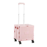 Maxbell Folding Shopping Cart with Lid Portable Hand Truck for School Camping Garden Pink