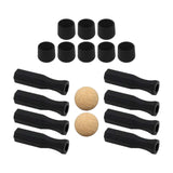 Maxbell Foosball Table Handles Easy to Install Black Non Slip Octagonal with 2 Balls