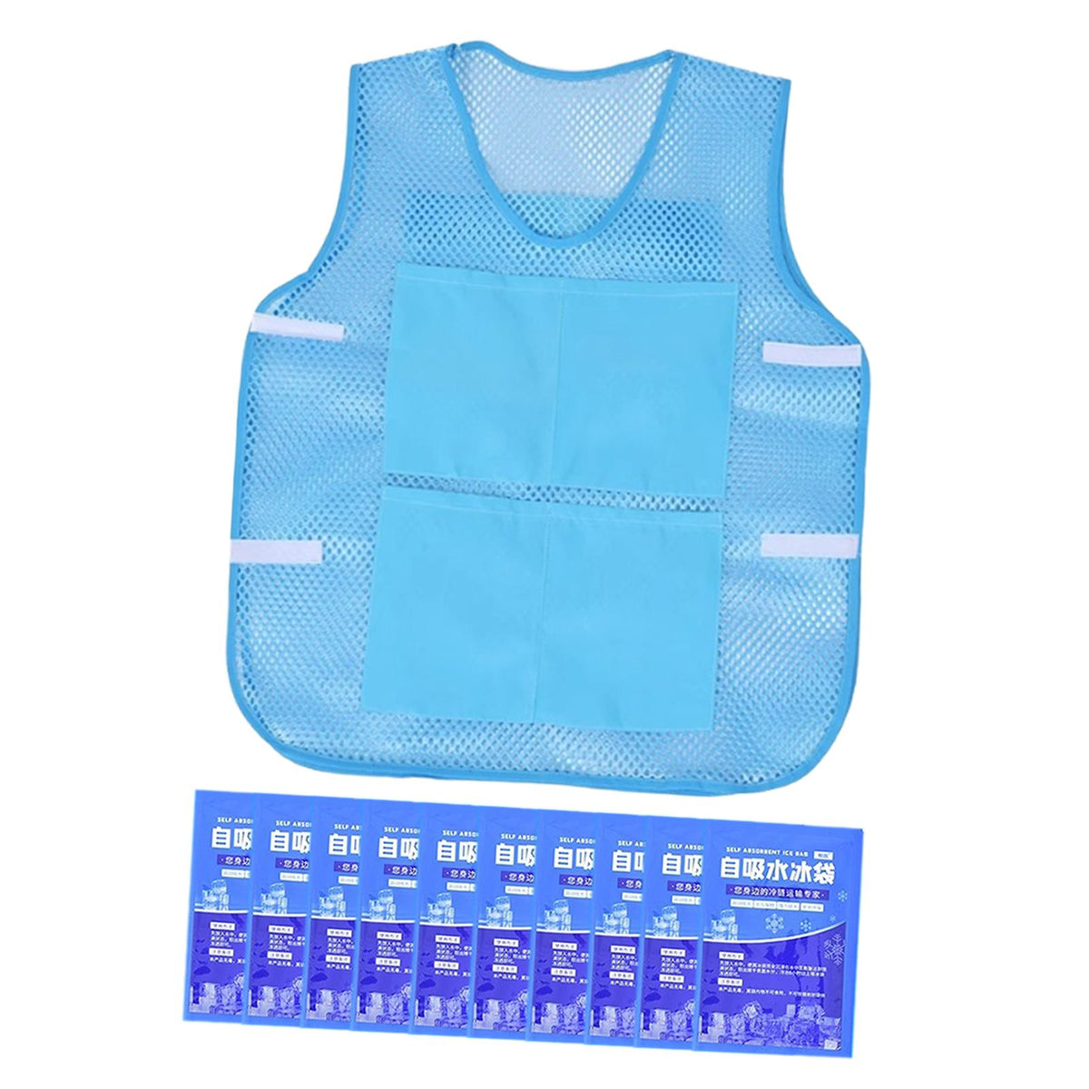 Maxbell Summer Cooling Vest for High Temperature Work Environment Fishing Warehouses Blue