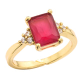 Maxbell Maxbell Red Rhinestones Ring Adjustable Ring for Anniversary Wedding Valentine's Day