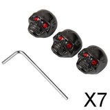 Maxbell 7x3pcs Electric Guitar Skull Head Volume Control Knobs Black