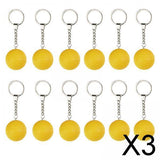 Maxbell 3x12Pcs Pickleball Keychain Hanging Toy Metal Keyring for Backpack Purse Decor Yellow