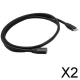 Maxbell 2xType C USB 3.1 Male to USB-C Female Extension Data Cable Extender Cord