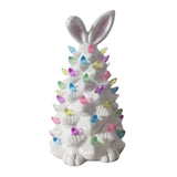 Lighted Bunny Easter Decoration for Shelves NightStand Easter Gifts Bedroom white