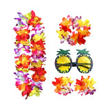 Maxbell 4xHawaiian Necklace Costume Set Beach Womens Fancy Dress Dress Decor Headband Multicolor