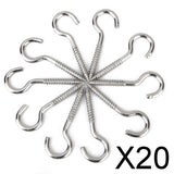 Maxbell 20x10pcs Mini Eye Pins Screw Hook House Curtain Net Wire Hanging Hook 55x3.8mm