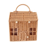 Maxbell Storage Basket with Lid Gift Box Case Retro Style Handwoven Display Suitcase S