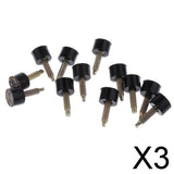 Maxbell 3xFootful 6 Pair of Black PU Round Heel Plate for High-Heeled Shoes 9mm Diameter 600 Style