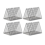 Maxbell 4x Metal Desk Book Holder Modern Minimalist Bookshelf for Home Office Black
