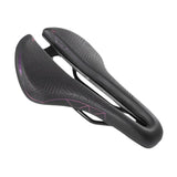 Maxbell Bicycle Saddle Waterproof Hollow Sturdy Bicycle Seat for Exercise Bike Women Black and Purple