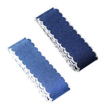 Maxbell 4 Yards Denim Laced Ribbon For DIY Hair Bows Decorative Ribbon Sewing Bands