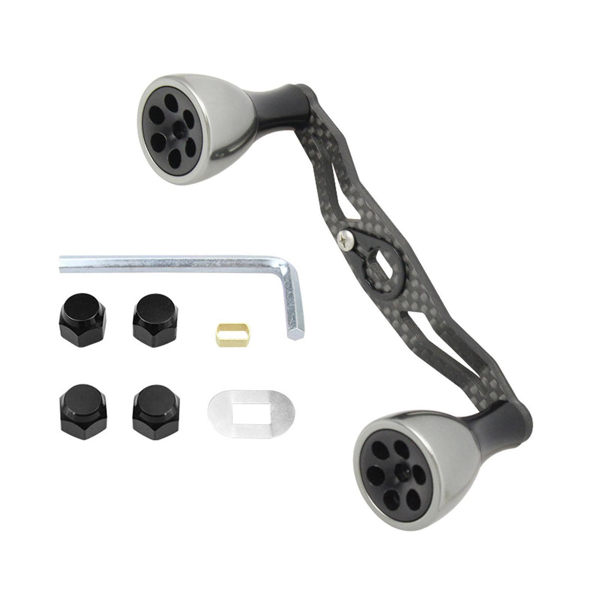 Maxbell Reel Handle Universal Rotatable Sturdy Handle Grip for Seaside Lakeside Boat Gray