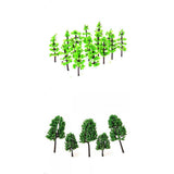 Maxbell 100 Model Green Fir Tree + 16pcs Model Pine Tree Train Set Trunk Landscape Scene