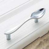 Maxbell 2pcs Creative Spoon Shaped Pull Handle Kitchen Cabinet Cupboard Knob Chrome