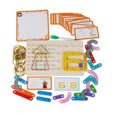 Maxbell Montessori Wooden Geoboard with Pattern Cards and Rubber Bands for Baby Kids
