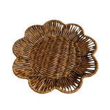 Maxbell Maxbell Imitation Rattan Basket Flower Shaped Storage Basket for Home Homes Bakeries 25cmx4cm