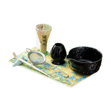 Maxbell 7Pcs Matcha Whisk Set Japanese Utensils Gift Handcrafted Making Tools Sifter Starry Black