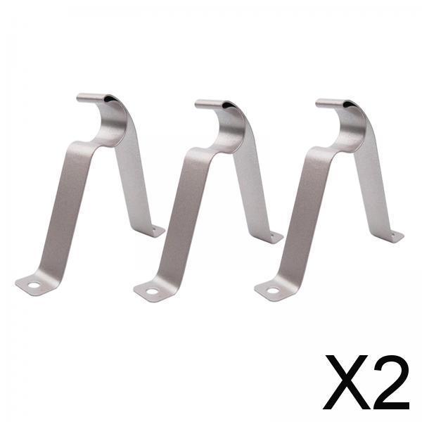 Maxbell 2xAdjustable 19-25mm Curtain Rod Brackets Window Blind Rod Holders Home Decor 22mm silver