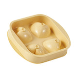 Maxbell Chilled Cube Maker Heart Shape 4 Hole Ice Ball Maker for Tea Coffee Lemonade Yellow