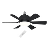 Maxbell E27 Socket Fan Light with Remote 40W Ceiling Fan for Dining Room Living Room Black