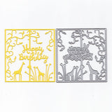 Maxbell Maxbell Cutting Dies, “Happy Birthday” CUTE Giraffe Rectangle Metal Stencil Cutting for Making Scrapbooking Cut Die for Card Making - 88 X 93mm