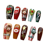 Christmas False Nails Full Cover Festival Holiday Nails Cute for Girls Women M