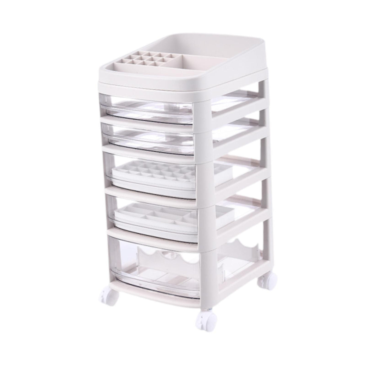 Maxbell Makeup Organizer with Drawers Dresser Layered for Brushes Lipstick Eyeshadow 5 layer