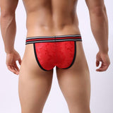 Maxbell Mens Sexy Briefs Lace Underwear See Through Thongs T-back G-string Red M - Aladdin Shoppers