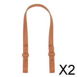 Maxbell 2xPU Leather Purse Handles DIY Shoulder Bag Replacement Straps Bag Belt Brown