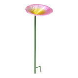 Maxbell Bird Feeder Station Metal Ornament Metal Bee Cup for Outdoor Courtyard Patio Pink