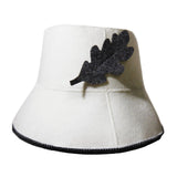 Maxbell Sauna Felt Cap Bath Hat Accessory Comfortable to Wear for Women Men Steaming White