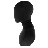 Maxbell Velvet Head Mannequin Bust (Black), Jewelry Display Model for Wigs/Scarf/ Cap/Headphone