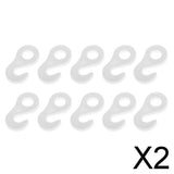 Maxbell 2x10Pcs/set Fasten Hook for Tent Awning Tie Rope Bungee Cord End 3.6cm White