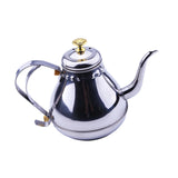 Maxbell Oil Dispenser Pots Oil Container Refillable Stainless Steel Long Spout Kettle Silver
