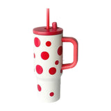 Maxbell Portable Insulated Tumbler Stainless Steel Water Bottle for Outdoor Home Car Red with Handle